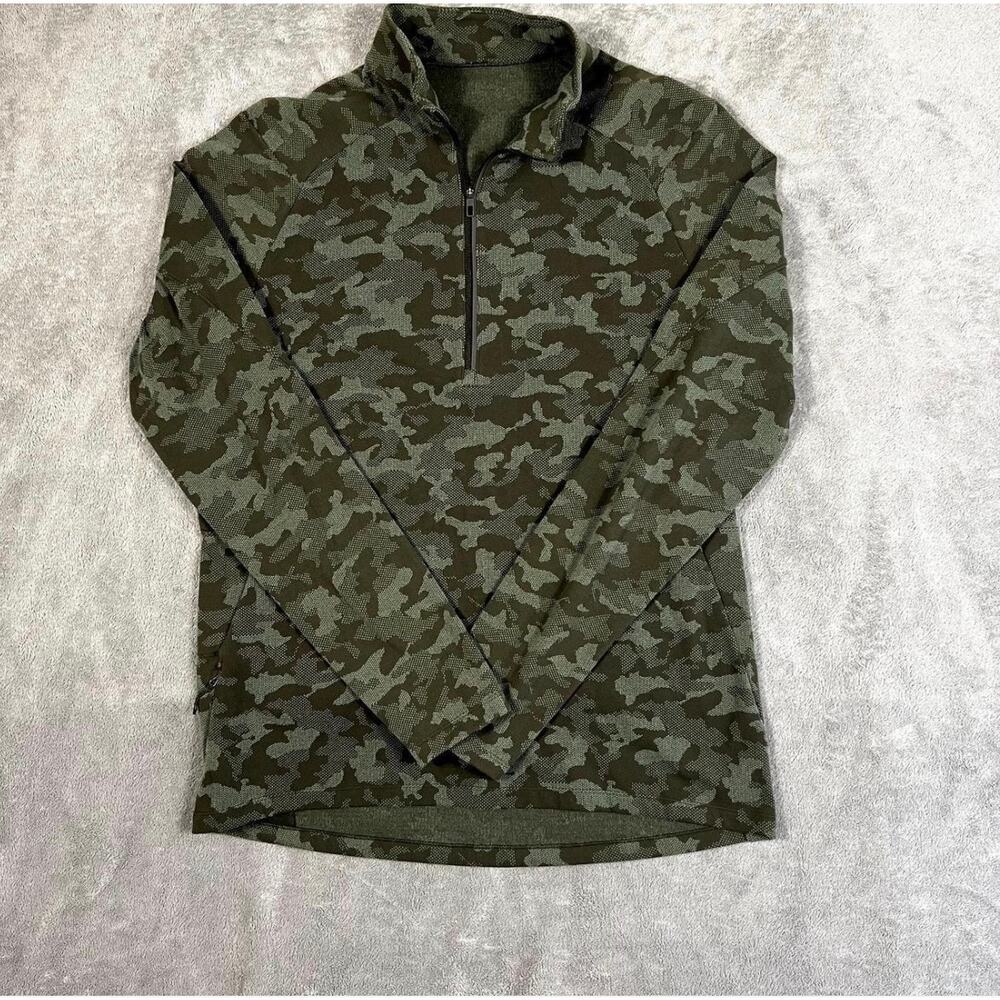 Lululemon athletica Mens’s Surge camo 3/4 zip size L